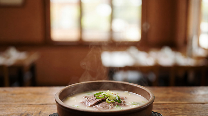 JPG 편집이미지 한식 음식 재료 탁자 육류 요리 식당 식사 소고기 뜨거움 수프 김 국물 설렁탕 국밥 편집실사 AI포토 AI콘텐츠 가구 식재료 상점 해조류 CG 탕 파일형식