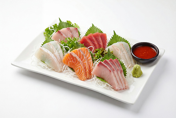 JPG 편집이미지 접시 음식 채소 탁자 어류 식사 회 신선 해조류 고추냉이 해산물 모듬회 초고추장 미각 편집실사 AI포토 AI콘텐츠 식기 가구 수중동물 양념 감각 해양식물 CG 파일형식