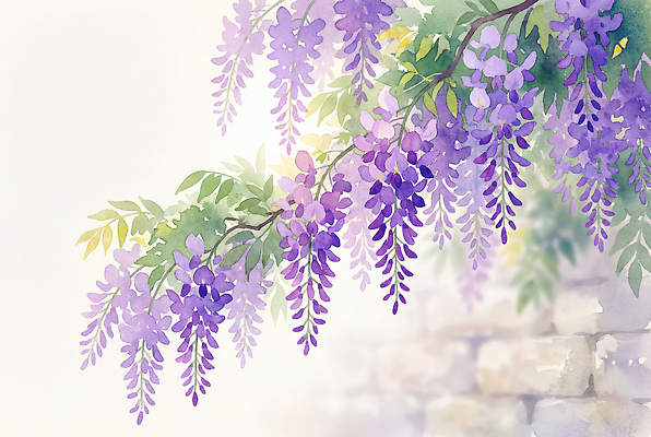 JPG 식물 꽃 여유 컬러 잎 일러스트 자연 수채화 풍경 정원 보라색 봄 나뭇가지 식물원 부드러움 화사함 만개 뷰티풀 국내일러스트 AI일러스트 AI콘텐츠 나무 계절 감정 컨셉 감각 생태계 파일형식