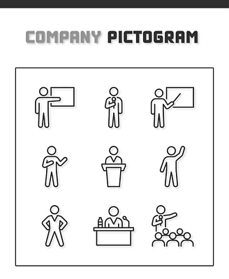 아이콘 디자인 교육 회사 비즈니스 모션 회의 협력 관리 픽토그램 듣기 정보 발표 계획 프레젠테이션 2D아이콘 AI파일 컨셉 파일형식 벡터