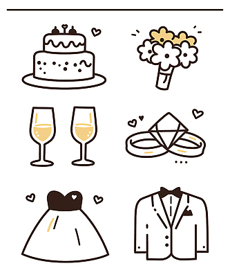 식물 옷 감정 결혼 컨셉 장신구 디저트 유제품 주류 이벤트 잔치 파일형식 벡터 결혼식 케이크 꽃 샴페인 반지 드레스 기념일 축하 연회 파티 장식 선물 행복 요구르트 뷔페 연애 사랑 기념 국내일러스트 일러스트 AI파일