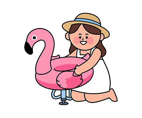 옷 계절 감정 바다 관계 놀이 조류 표정 사람 수상스포츠 파일형식 벡터 여름 어린이 플라밍고 튜브 해변 물놀이 웃음 아기 수영 휴가 즐거움 가족 친구 놀이기구 패션 드레스 컬러 수영복 국내일러스트 일러스트 AI파일