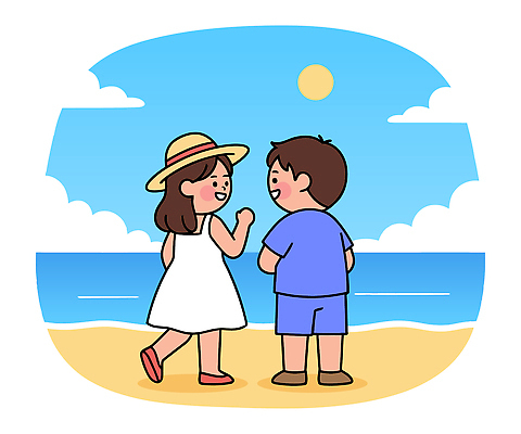 손 옷 어린이 모래 바다 일러스트 발 웃음 풍경 소녀 해변 여름 친구 햇빛 태양 머리카락 걷기 즐거움 수평선 국내일러스트 AI파일 자연요소 계절 여자 감정 관계 모션 표정 사람 신체부위 머리 파일형식 벡터