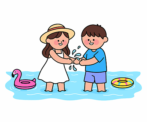 자연요소 옷 계절 감정 관계 모션 놀이 사람 태양 수상스포츠 생태계 파일형식 벡터 여름 물 손잡기 수영 튜브 물놀이 친구 수중 어린이 장난 게임 즐거움 가족 바다 수영복 햇빛 자연 국내일러스트 일러스트 AI파일