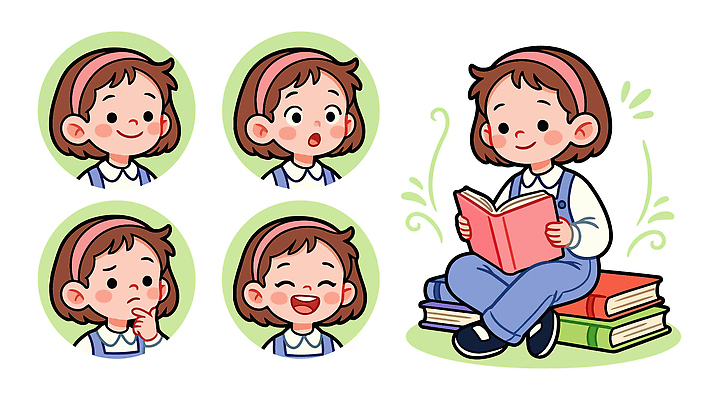 교육 감정 어린이 생각 일러스트 상상 표정 이야기 책 친구 학습 독서 감상 교양 놀이터 즐거움 그림 창의력 국내일러스트 AI파일 관계 놀이 사람 파일형식 벡터