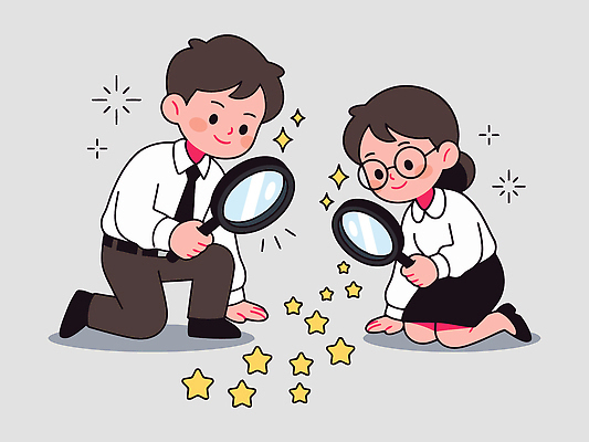 커플 별 일러스트 모션 협력 실험 반짝임 사무실 망원경 관찰 작업 즐거움 호기심 그림 내집마련 노력 탐색 발견 국내일러스트 AI파일 자연요소 감정 컨셉 비즈니스 관계 부동산 파일형식 벡터