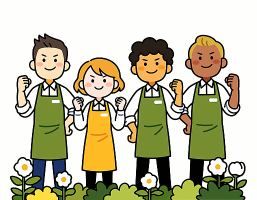 나무 옷 꽃 감정 일러스트 협력 웃음 새싹 정원 농사 파이팅 힘 성장 작업 목표 동료 직원 준비 소상공인 국내일러스트 AI파일 식물 직업 컨셉 농업 관계 모션 표정 경제 상인 파일형식 벡터