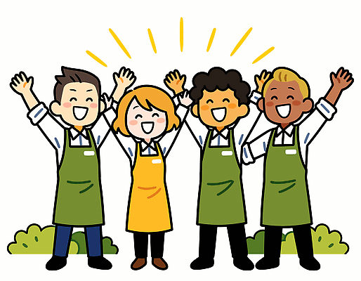 행복 일러스트 응원 모션 협력 직장 웃음 초록색 친구 손들기 기쁨 작업 그룹 분위기 동료 지원 파트너십 소상공인 국내일러스트 AI파일 직업 감정 컬러 컨셉 회사 관계 표정 경제 상인 파일형식 벡터