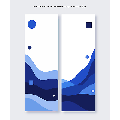 모양 도형 템플릿 디자인 배너 배너템플릿 세로배너 물결 백그라운드 그래픽 파란색 세트 자료 웹 기하학 조화 배너세트 AI파일 컬러 무늬 인터넷 세로 파일형식 벡터