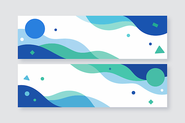 모양 도형 템플릿 디자인 배너템플릿 가로배너 물결 예술 컬러 백그라운드 패턴 시안 형상 그래픽 초록색 파란색 줄무늬 두개 조화 배너세트 AI파일 배너 2 무늬 가로 세트 파일형식 벡터