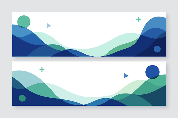 템플릿 배너 컬러 컨셉 2 무늬 가로 세트 파일형식 벡터 백그라운드 디자인 물결 파란색 초록색 도형 두개 나란히 패턴 그래픽 스타일 배열 비율 모양 흐름 예술 모던 조화 AI파일 배너세트 가로배너 배너템플릿