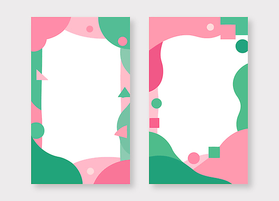 모양 도형 템플릿 디자인 분홍색 컬러 백그라운드 그래픽 초록색 공간 카드 스타일 비어있는 이미지템플릿 AI파일 파일형식 벡터