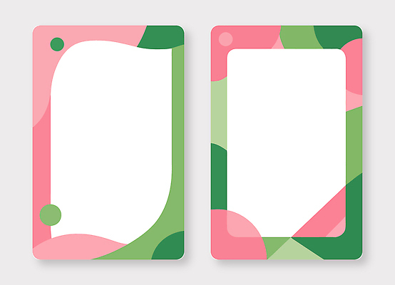 템플릿 디자인 분홍색 컬러 백그라운드 패턴 프레임 그래픽 장식 초록색 견본 카드 나란히 콘텐츠 이미지템플릿 AI파일 무늬 파일형식 벡터