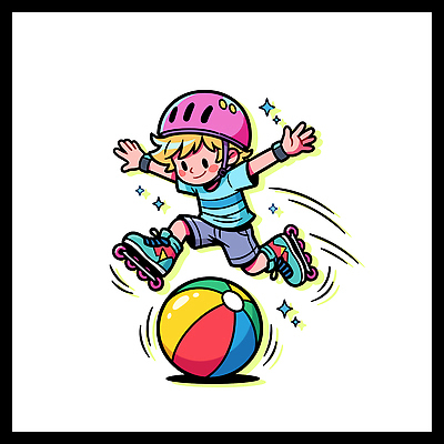 어린이 스포츠 컬러 일러스트 공 모션 놀이 실내 웃음 여름 친구 빛 운동 점프 롤러블레이드 놀이터 헬멧 즐거움 그림 국내일러스트 AI파일 계절 감정 관계 표정 건강 사람 취미 내부 보호장비 파일형식 벡터
