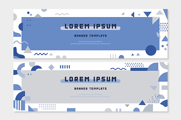 도형 템플릿 디자인 배너 배너템플릿 가로배너 그래픽 파란색 회색 알림 레이아웃 기하학 마케팅 예시 웹디자인 배너세트 AI파일 컬러 무늬 가로 세트 파일형식 벡터