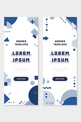 모양 도형 템플릿 디자인 배너 배너템플릿 세로배너 컬러 그래픽 파란색 알림 모던 심플 온라인 마케팅 콘텐츠 배너세트 AI파일 세로 세트 파일형식 벡터
