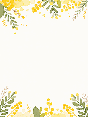 JPG 식물 디자인 꽃 화초 예술 컬러 배경화면 백그라운드 잎 일러스트 자연 생명 장식 초록색 노란색 공간 모서리 개나리 심플 꾸미기 국내일러스트 AI일러스트 AI콘텐츠 생태계 파일형식
