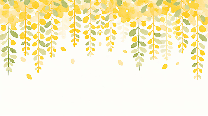 JPG 식물 디자인 백그라운드 잎 일러스트 자연 장식 초록색 여름 인테리어 노란색 봄 공백 개나리 그림 국내일러스트 AI일러스트 AI콘텐츠 계절 꽃 컬러 생태계 파일형식