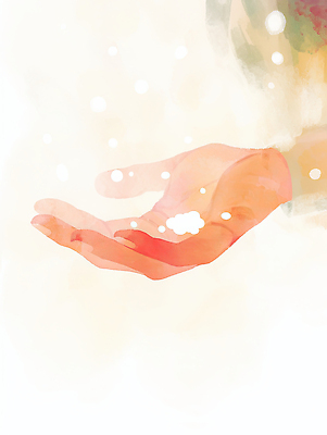 JPG 모양 손 감정 예술 컬러 이동 일러스트 따뜻함 빛 자유 하트 표현 점 체험 감각 기다림 변화 신비 장면 순간 국내일러스트 AI일러스트 AI콘텐츠 컨셉 모션 신체부위 파일형식