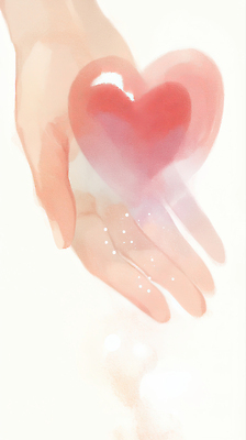 JPG 손 디자인 감정 예술 상징 컬러 일러스트 따뜻함 손바닥 사랑 빛 하트 표현 감각 그리기 그림 국내일러스트 AI일러스트 AI콘텐츠 모양 모션 신체부위 파일형식