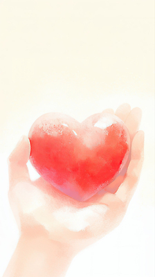 JPG 모양 손 디자인 감정 예술 상징 컬러 백그라운드 일러스트 따뜻함 밝음 사랑 사람 하트 표현 심볼 부드러움 감싸기 창의력 국내일러스트 AI일러스트 AI콘텐츠 모션 신체부위 감각 파일형식