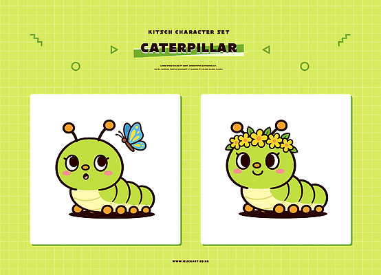 동물 캐릭터 디자인 꽃 어린이 컬러 나비 곤충 백그라운드 일러스트 자연 생명 연두색 세트 그림 애벌레 스타일 일러캐릭터 AI파일 식물 사람 초록색 벌레 생태계 파일형식 벡터