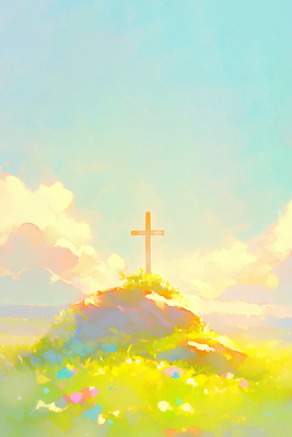JPG 사계절 꽃 기독교 종교 상징 십자가 일러스트 자연 하늘 바람 풍경 여름 햇빛 평화 일몰 숲 언덕 국내일러스트 AI일러스트 AI콘텐츠 자연요소 식물 계절 컨셉 날씨 태양 노을 생태계 파일형식