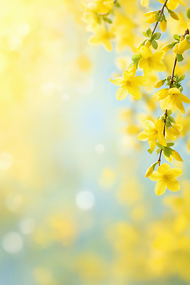 JPG 식물 편집이미지 계절 꽃 감정 줄기 컬러 백그라운드 자연 생명 밝음 노란색 봄 개나리 뷰티풀 편집실사 AI컴퓨터그래픽 AI콘텐츠 CG 생태계 파일형식