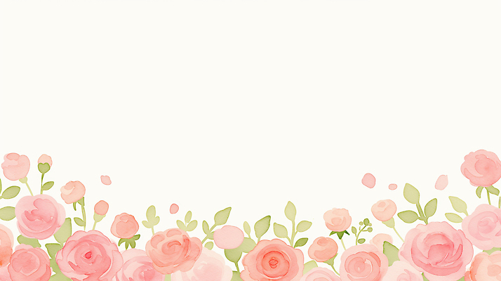 JPG 디자인 꽃 예술 분홍색 컬러 백그라운드 잎 패턴 일러스트 자연 밝음 장식 장미 물감 봄 공백 배열 그림 부드러움 화사함 국내일러스트 AI일러스트 AI콘텐츠 식물 계절 컨셉 무늬 미술도구 감각 생태계 파일형식