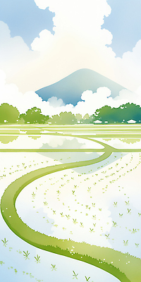 자연요소 계절 산업 컬러 밭 농업 논 풍경 라이프 봄 생태계 파일형식 AI콘텐츠 물 길 산 여름 자연 하늘 식물 고요 수확 농사 일상 여행 초록색 국내일러스트 일러스트 JPG 봄풍경 논밭 AI일러스트