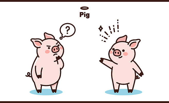 동물 캐릭터 생각 일러스트 모션 상상 표정 동물원 그래픽 친구 반짝임 농장 귀여움 표현 돼지 스케치 즐거움 돼지캐릭터 일러캐릭터 AI파일 감정 동물캐릭터 컨셉 농업 포유류 관계 미술 파일형식 벡터