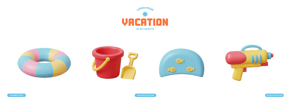 PSD 편집이미지 어린이 바다 물놀이 놀이 휴가 여름방학 해변 여름 장난감 삽 즐거움 준비 물총 편집3D 계절 감정 방학 사람 3D 파일형식 여름_계절