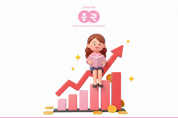 컨셉 돈 비즈니스 사람 금융 경제 3D 재산 디지털합성 파일형식 증권 시장 그래프 상승 어린이 캐릭터 동전 투자 아이디어 편집3D PSD 편집이미지