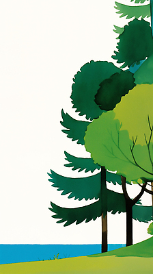 JPG 나무 식물 바다 일러스트 자연 나뭇잎 산 풍경 잔디 초원 초록색 여름 햇빛 환경 숲 생태계 힐링 조경 탐방 국내일러스트 AI일러스트 AI콘텐츠 계절 컬러 잎 태양 파일형식