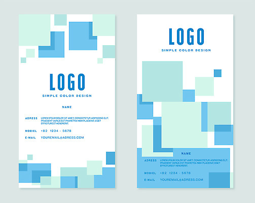 템플릿 디자인 컬러 하늘색 회사 텍스트 명함 뒷모습 그래픽 파란색 블록 정보 심볼 연락처 이미지템플릿 AI파일 뷰포인트 비즈니스 파일형식 벡터