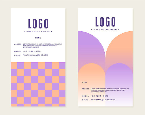 템플릿 디자인 세로배너 컬러 패턴 곡선 명함 보라색 주황색 심볼 모던 아치 심플 격자 이미지템플릿 AI파일 배너 선 무늬 세로 파일형식 벡터
