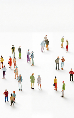 JPG 편집이미지 관계 사람 여러명 생활 모형 미니어처 다양 그룹 군중 개성 소통 공동체 사회적거리두기 편집실사 AI포토 AI콘텐츠 캠페인 다수 컨셉 CG 파일형식