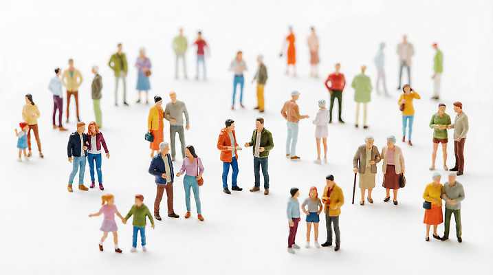 JPG 편집이미지 관계 사람 여러명 미니어처 다양 그룹 군중 교류 세대 시민 소통 공동체 인구 어울림 편집실사 AI포토 AI콘텐츠 다수 컨셉 모션 모형 CG 국민 파일형식