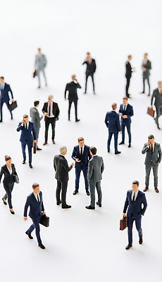 JPG 편집이미지 비즈니스 회의 협력 정장 여러명 미니어처 직장인 네트워크 그룹 군중 연결 토론 교류 소통 편집실사 AI컴퓨터그래픽 AI콘텐츠 직업 옷 다수 컨셉 사람 모형 CG 파일형식