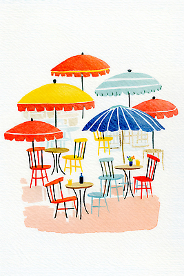 JPG 디자인 음료 컬러 의자 일러스트 탁자 휴식 수채화 거리 대화 야외 일상 여름 친구 카페 모임 파라솔 그림 소셜 국내일러스트 AI일러스트 AI콘텐츠 계절 가구 컨셉 관계 말하기 라이프 상점 파일형식