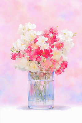 JPG 식물 사계절 꽃 화초 분홍색 컬러 백그라운드 일러스트 자연 유리 생명 실내 장식 인테리어 정원 꽃병 봄 흰색 향기 손질 뷰티풀 국내일러스트 AI일러스트 AI콘텐츠 디자인 계절 재질 내부 생태계 냄새 파일형식