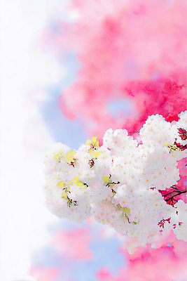 JPG 나무 식물 계절 꽃 분홍색 잎 일러스트 자연 생명 풍경 일상 햇빛 봄 벚꽃 흰색 나뭇가지 화사함 뷰티풀 국내일러스트 AI일러스트 AI콘텐츠 컬러 컨셉 라이프 태양 생태계 파일형식