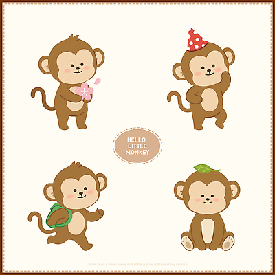 도형 식물 캐릭터 기념일 감정 동물캐릭터 컨셉 포유류 문화예술 표정 사람 이벤트 원숭이 생태계 파일형식 벡터 귀여움 동물 생일 장식 파티 꽃 장난 자연 어린이 즐거움 웃음 컬러 모션 춤 원형 원숭이캐릭터 일러캐릭터 AI파일 일러스트