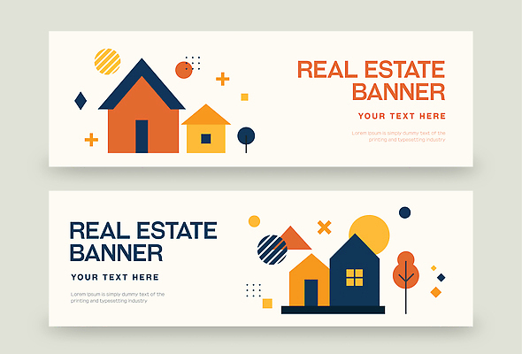 모양 도형 템플릿 디자인 배너 배너템플릿 컬러 텍스트 부동산 주택 그래픽 크기 알림 마케팅 AI파일 건물 재산 파일형식 벡터
