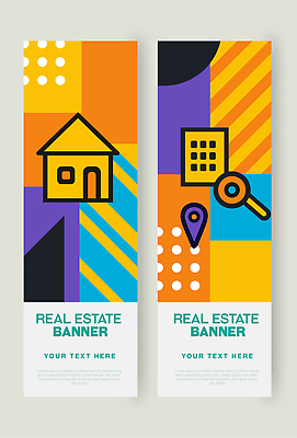 도형 템플릿 디자인 배너 배너템플릿 컬러 부동산 주택 건물 그래픽 인포그래픽 알림 탐색 마케팅 AI파일 건축물 재산 파일형식 벡터