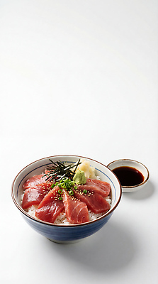 JPG 편집이미지 그릇 음식 재료 밥 요리 식사 생선회 맛 저녁 고추냉이 해산물 덮밥 간장 건강식 일본음식 편집실사 AI포토 AI콘텐츠 마구로동 식기 컨셉 회 양념 밤 야간 CG 파일형식