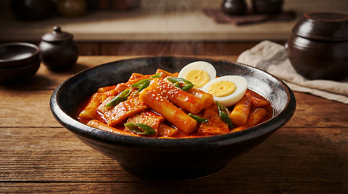 JPG 편집이미지 전통 음식 식탁 요리 주방 계란 식사 고명 맛 떡볶이 매움 파 간편조리식품 편집실사 AI포토 AI콘텐츠 컨셉 채소 탁자 알 분식 CG 파일형식