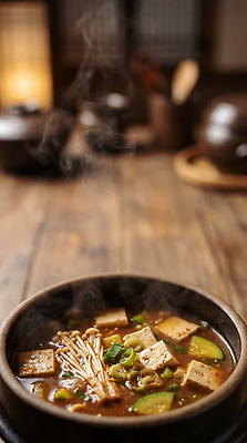 JPG 편집이미지 그릇 한식 음식 재료 식탁 양파 조명 한국 마늘 육류 요리 버섯 된장찌개 나무탁자 편집실사 AI포토 AI콘텐츠 식기 아시아 채소 식재료 탁자 찌개 CG 파일형식