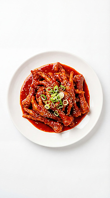 JPG 편집이미지 접시 한식 음식 식재료 한국 요리 식사 양념 맛 레시피 대파 매운닭발 편집실사 AI포토 AI콘텐츠 식기 아시아 컨셉 CG 파 닭발 파일형식