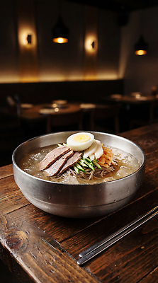 JPG 편집이미지 그릇 한식 음식 육류 식당 식사 면류 맛 냉면 삶은계란 물냉면 나무탁자 메인요리 편집실사 AI포토 AI콘텐츠 식기 컨셉 식재료 탁자 여름음식 상점 계란 계란요리 CG 파일형식